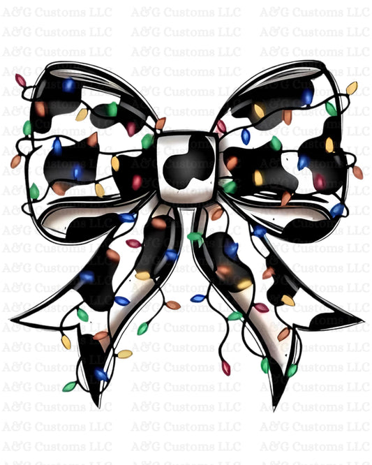 Cow Print Bow Lights